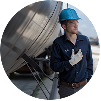 Gas line using two-way radio