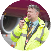 Using radio by plane